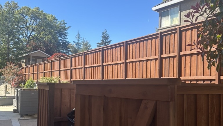fence staining project in Rocklin CA