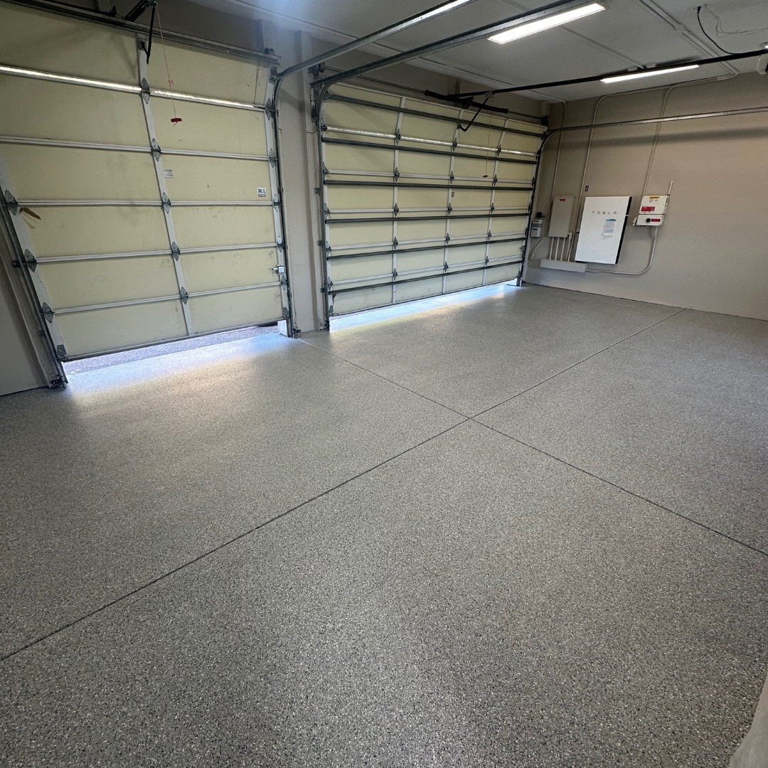 Loomis Epoxy Garage Floor – Trico Painting | Decorative Flake System & High-Gloss Finish “Epoxy garage floor in Loomis, CA installed by Trico Painting — transformed into a showroom-quality finish with durable, decorative flake epoxy coating.”